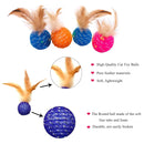 Interactive Feather Ball Toy with Bell for Cats (Pack of 3)