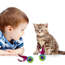 Interactive Rainbow Feather Ball Cat Toy with Bells