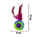 Interactive Rainbow Feather Ball Cat Toy with Bells