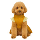 Ethnic Golden Dress with Ruffled Sleeves For Female Dogs