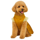 Ethnic Golden Dress with Ruffled Sleeves For Female Dogs