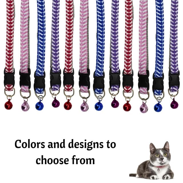 Cat Collar Breakaway With Bell(Color May Vary, 1 Piece)