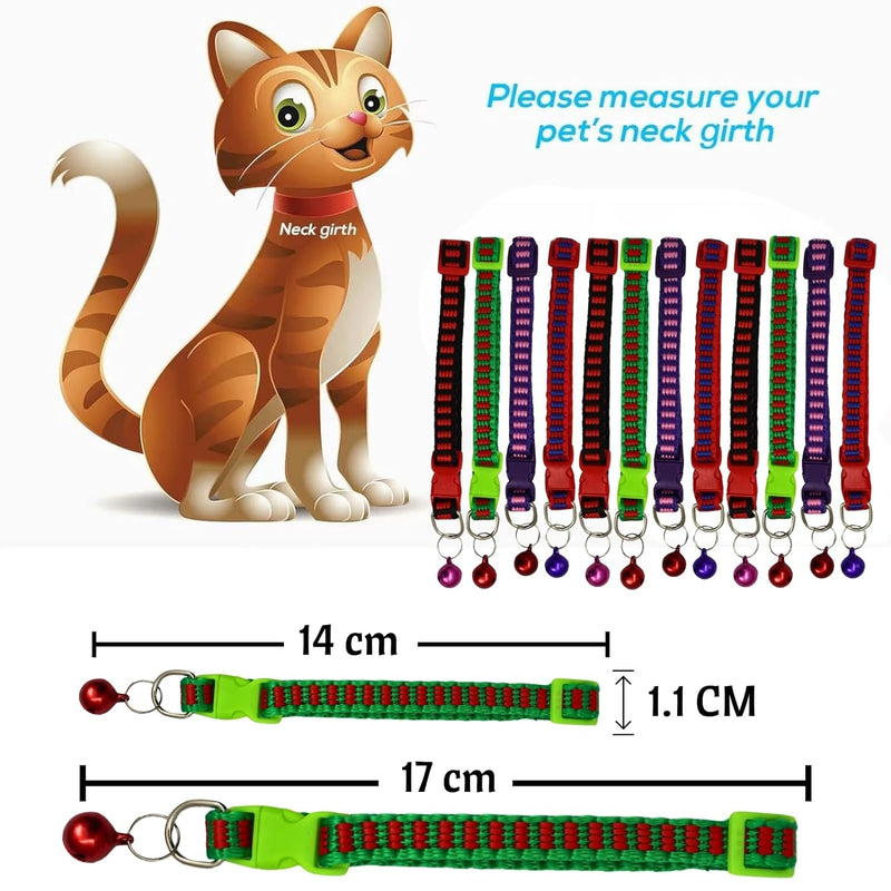 Cat Collar With Bell (Multi Color, 1 Piece)