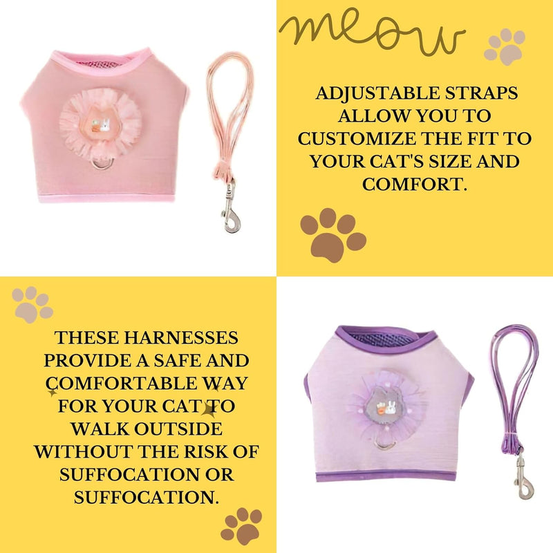 Escape-Proof Pet Harness and Leash Set for Cats and Small Dogs