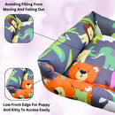 Colorful Cartoon Animal Print Bed for Dogs & Cats (L)