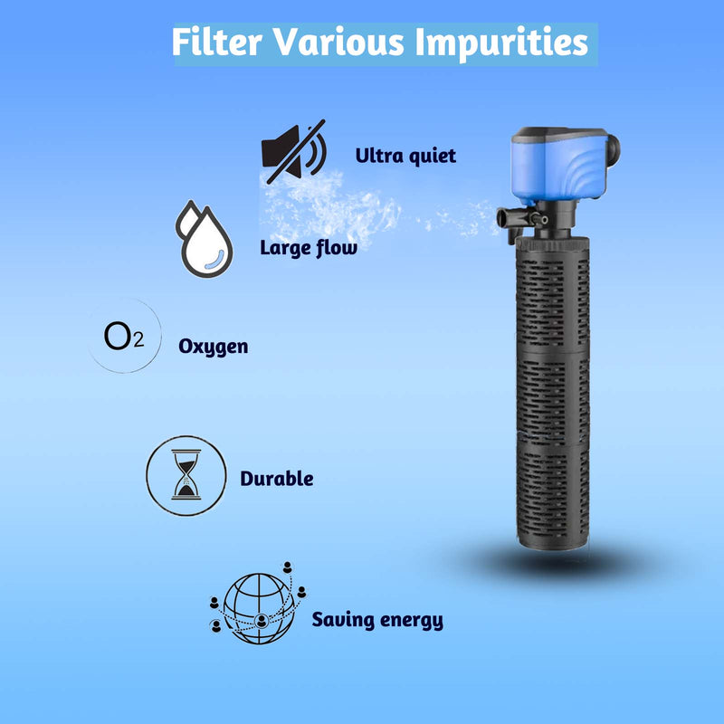 Water Filter For Aquarium(35W-2450L/H, Black)