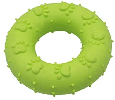 Emily Pets Natural Rubber Colorful Toy for Puppy-Small(Pack of 1 Round Shape)(Green,Pink,Blue)