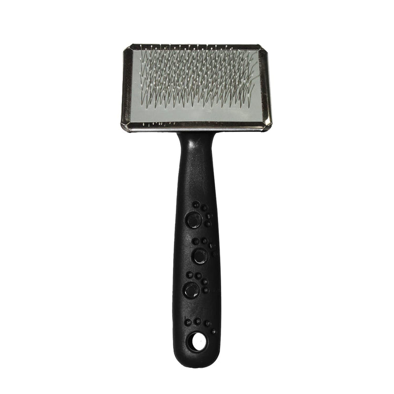 Emily Pets Plastic Paw Print Handle Stainless Steel Brush For Pet(Black,Red)(S,M,L)