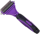 Dog Grooming Dematting Rake Comb with Double-Sided Teeth Blades