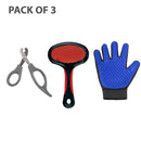 Pet Grooming Kit: Dog Grooming Glove, Brush, Pet Nail Clipper