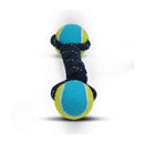 Double Tennis Ball Dumbbell Cotton Rope Chew Toy for Dogs & Puppies