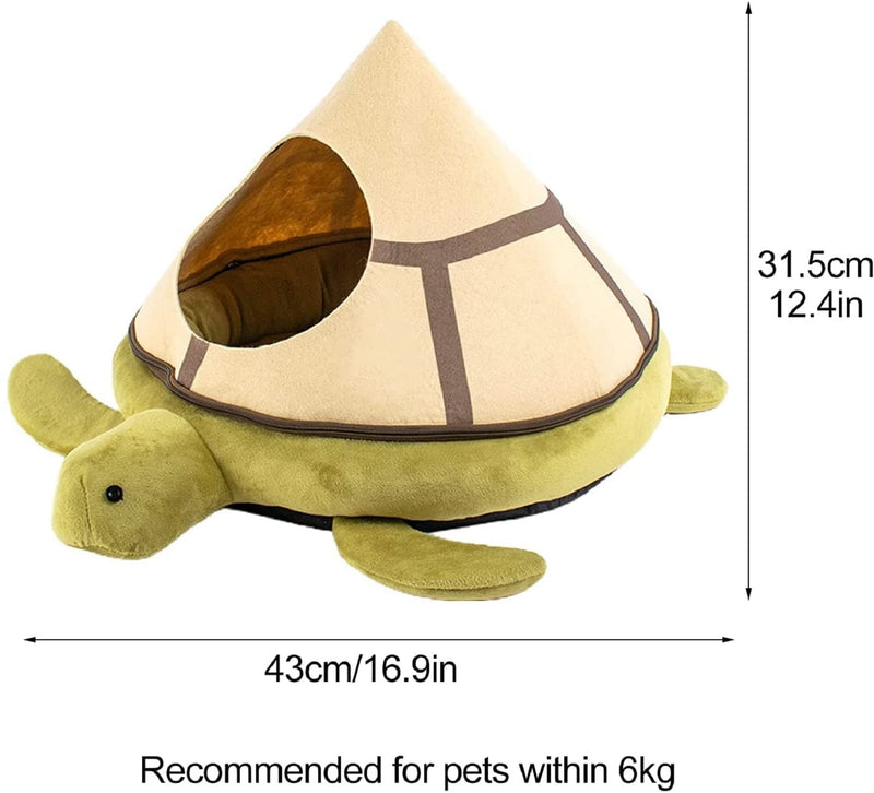 Emily Pets Turtle Shape Winter Pet Bed 4 Seasons Playhouse for Puppy(Green, Red)