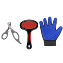 Pet Grooming Kit: Dog Grooming Glove, Brush, Pet Nail Clipper