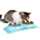 Premium Stainless Double Dog Bowls Ideal for Small Pets