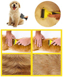 Dog Grooming Dematting Rake Comb with Double-Sided Teeth Blades