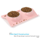 Double Stainless Steel Pet Bowls with No-Spill Resin Base