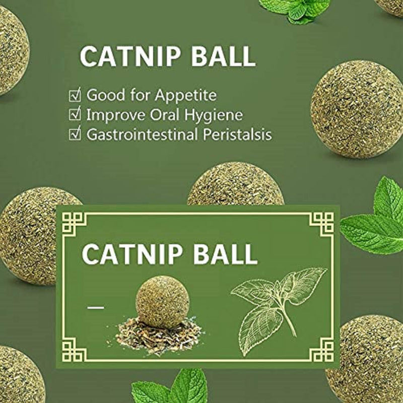 Emily Pets Natural Attractive Funny Playing Catnip Ball Toy, Kitten & Cats (Pack of 3)