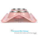 Double Stainless Steel Pet Bowls with No-Spill Resin Base