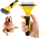 Dog Grooming Dematting Rake Comb with Double-Sided Teeth Blades