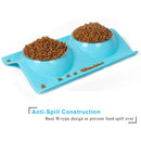 Double Stainless Steel Pet Bowls with No-Spill Resin Base