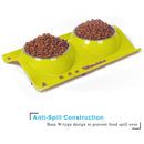 Double Stainless Steel Pet Bowls with No-Spill Resin Base