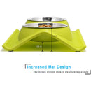 Double Stainless Steel Pet Bowls with No-Spill Resin Base