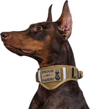 Military Heavy Duty Collar Metal Buckle with Control Handle for Large Dogs (Coyote Brown, L)
