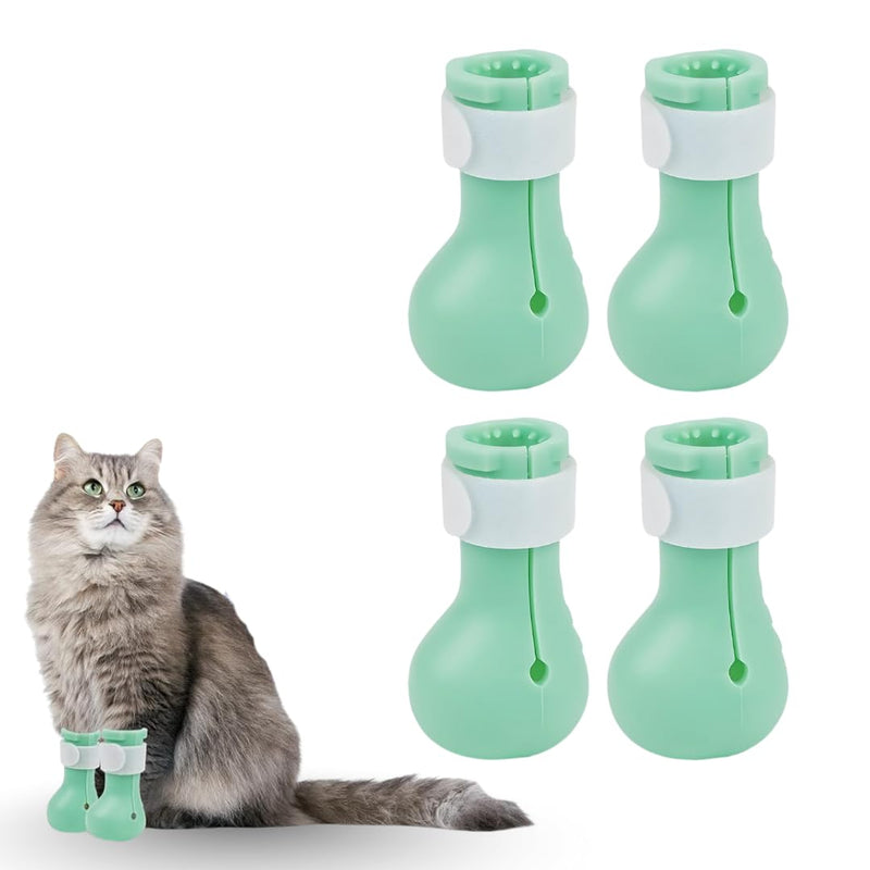 4 Pcs Soft Silicone Paw Boots for Cats Only