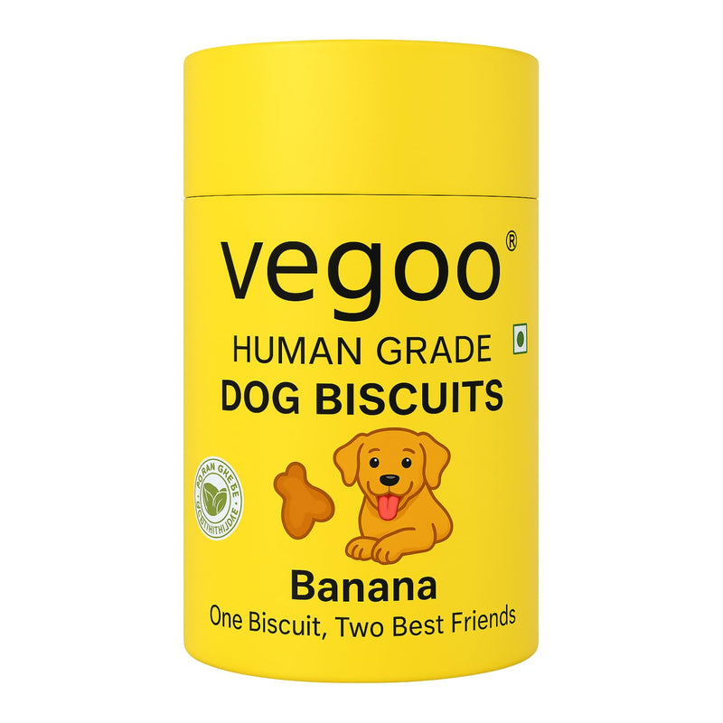 Banana Flavor Human Grade Dog Biscuits For All Breeds & Ages