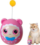 Interactive Wobble Cat Toy with Bouncing Ball and Feather for Indoor Cats