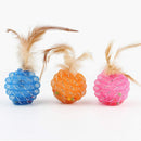 Interactive Feather Ball Toy with Bell for Cats (Pack of 3)