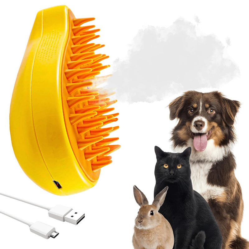 Rechargeable Pet Steam Brush - Shedding & Grooming Tool