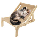 Adjustable Wooden Cat Lounge Chair with Sisal Mat – 3 Height Levels For Indoor/Outdoor