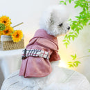 Premium Winter Suede Trench Coat with Plaid Belt For Dog & Cat