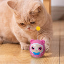 Interactive Wobble Cat Toy with Bouncing Ball and Feather for Indoor Cats