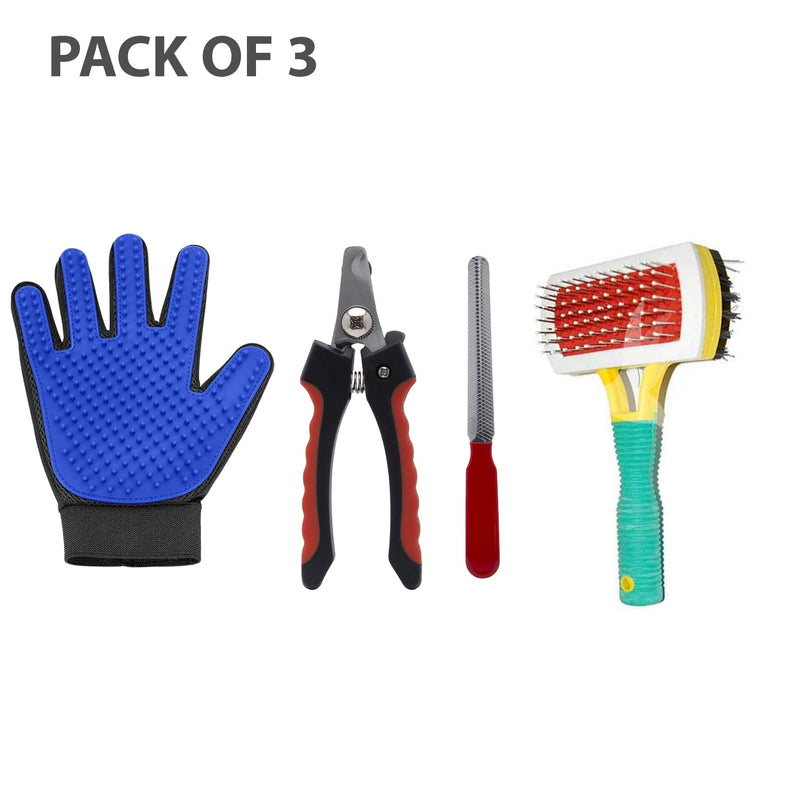 Pet Grooming Kit: Brush and Combs, Pet Nail Clipper, Grooming Glove