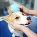 Soft Silicone Bath Brush with Shampoo Dispenser For Dog & Cat