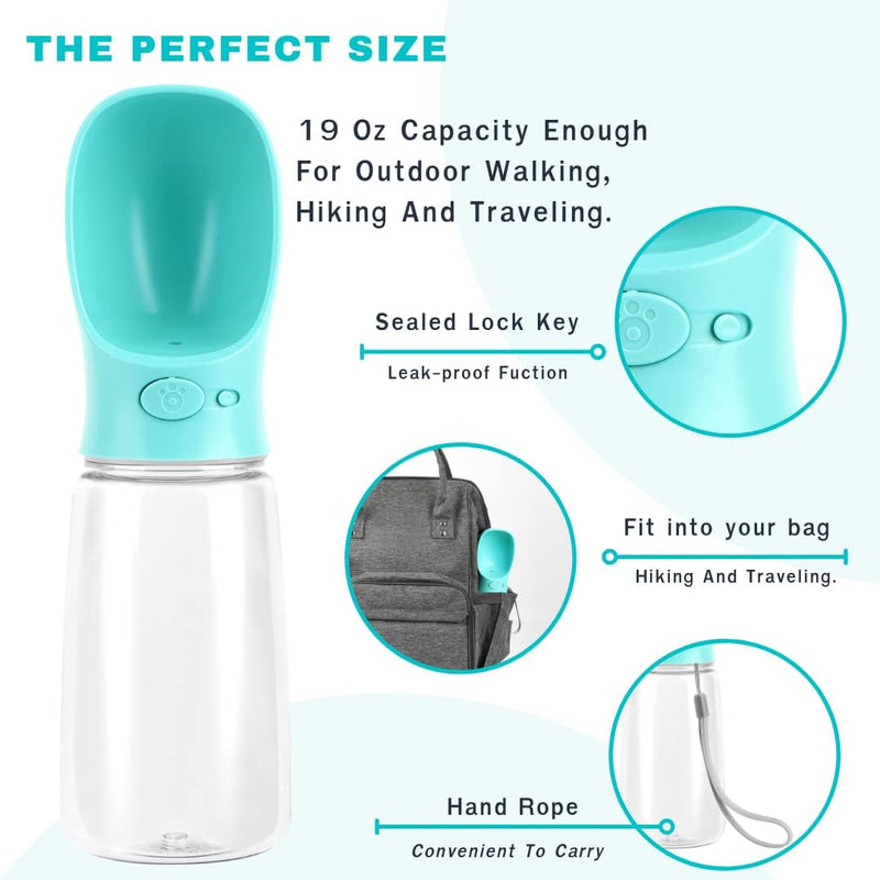 Portable Dog Water Bottle with Food Storage Box & Travel Bag