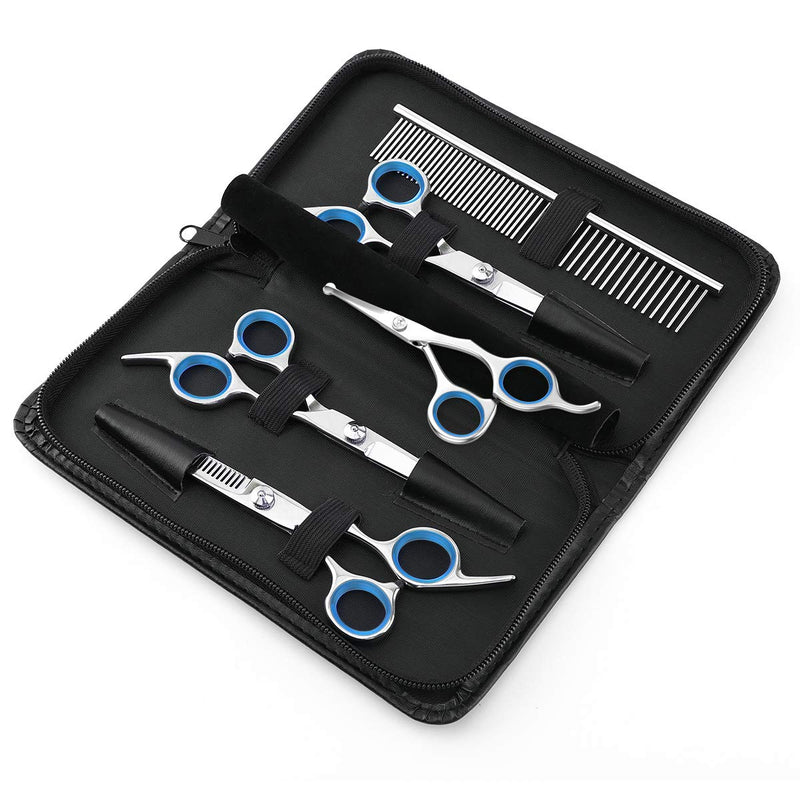 Dog Grooming Scissors Kit: Essential Pet Hair Trimming Tools (Silver)