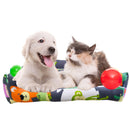 Colorful Cartoon Animal Print Bed for Dogs & Cats (L)