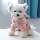 Premium Winter Hoodie Dress For Dog & Cat ( Light Pink )
