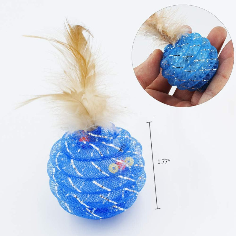3Pcs Interactive Balls With Feathers Toy For Cat