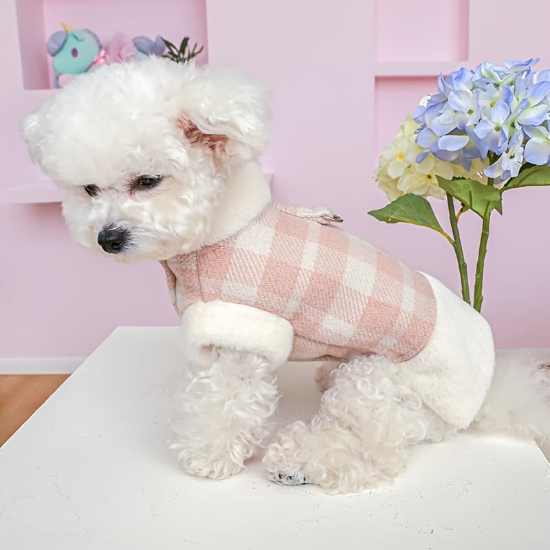 Premium Winter Coat For Dog & Cat ( White/Pink )