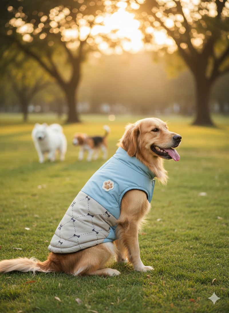 Dog Winter Jacket – Warm & Lightweight Sky Blue