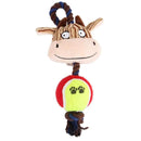 Plush Dog Toy With Rope & Tennis Ball Squeaker Inside