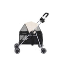 4-Wheel Stroller for Small Medium Dogs & Cats (Black-White)
