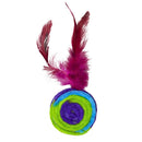 Interactive Rainbow Feather Ball Cat Toy with Bells
