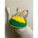 Stylish Cape Collar with Rap Bear Print For Dog ( Green/Yellow )