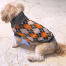 Winter Sweater For Dogs and Cats ( Grey/Orange )