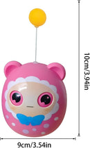 Interactive Wobble Cat Toy with Bouncing Ball and Feather for Indoor Cats